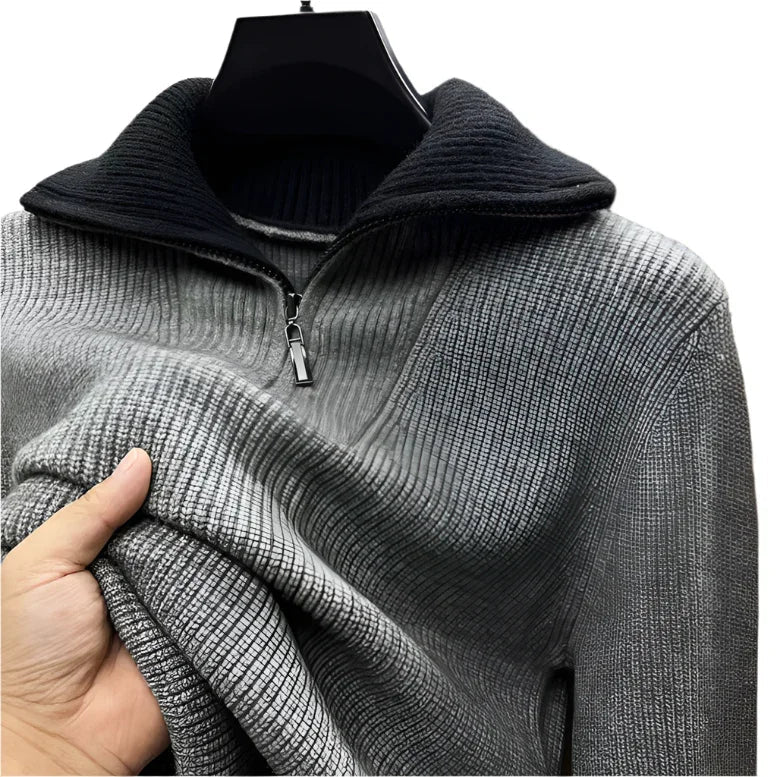 Mænds Quarter Zip Jumper Strik 0