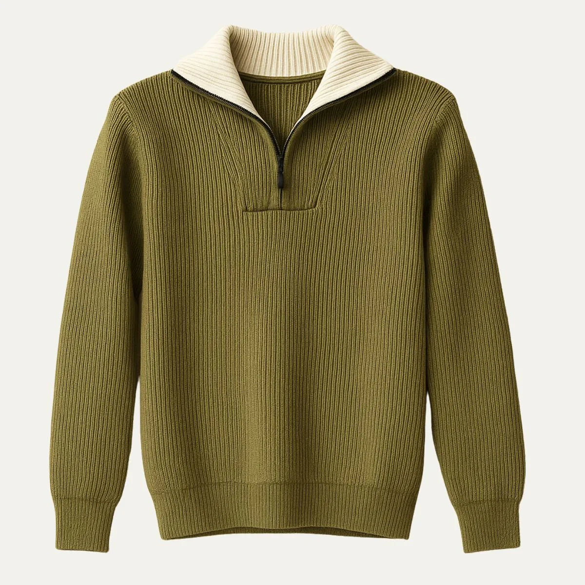 Mænds Quarter Zip Jumper Strik 1