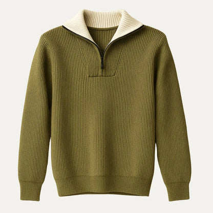 Mænds Quarter Zip Jumper Strik 1