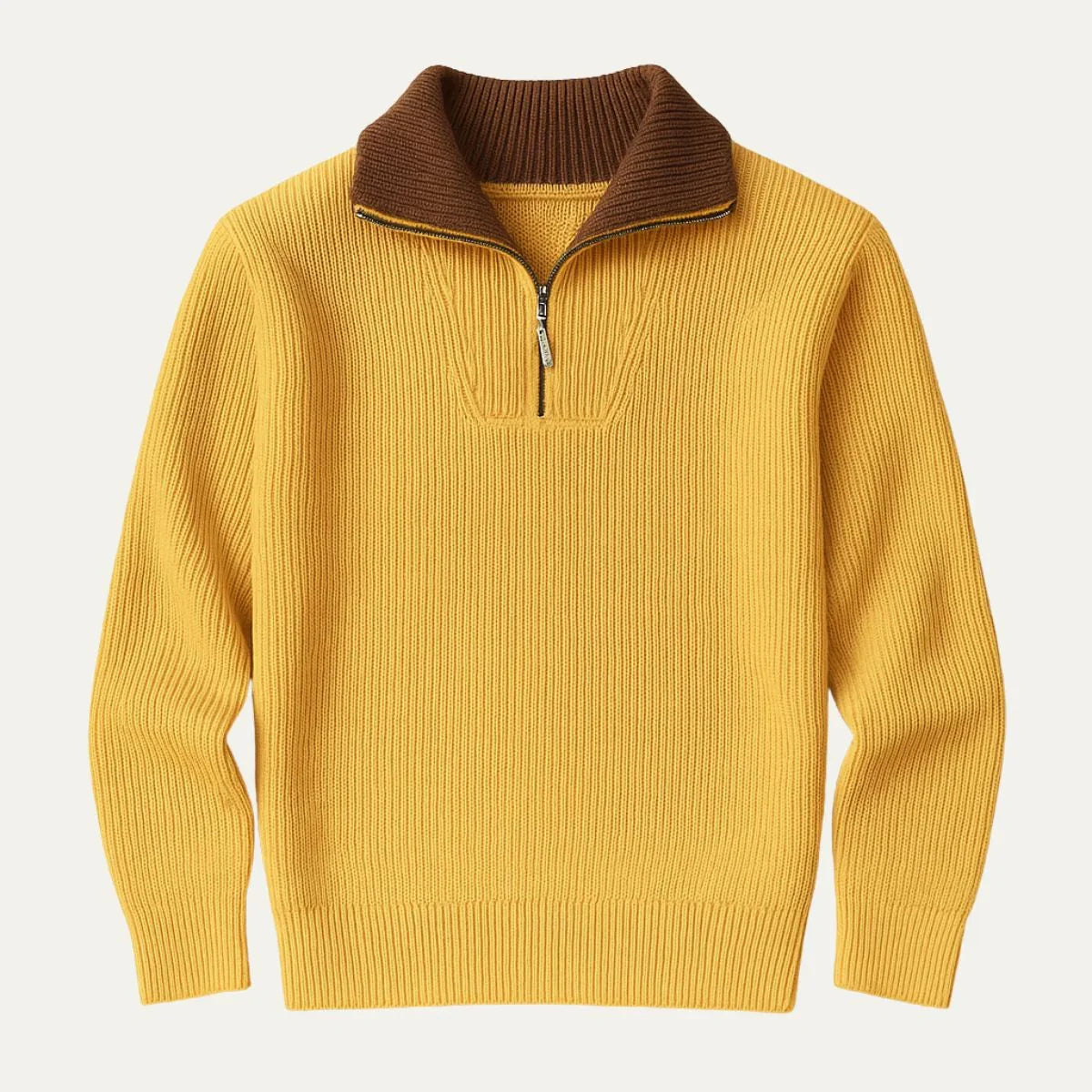 Mænds Quarter Zip Jumper Strik 4