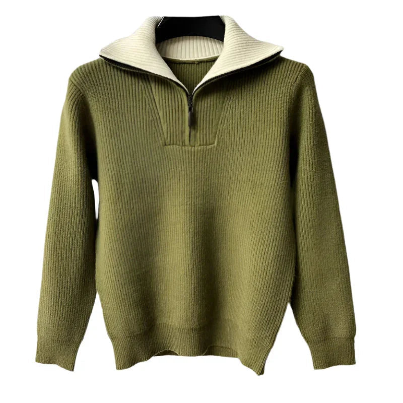 Mænds Quarter Zip Jumper Strik 5