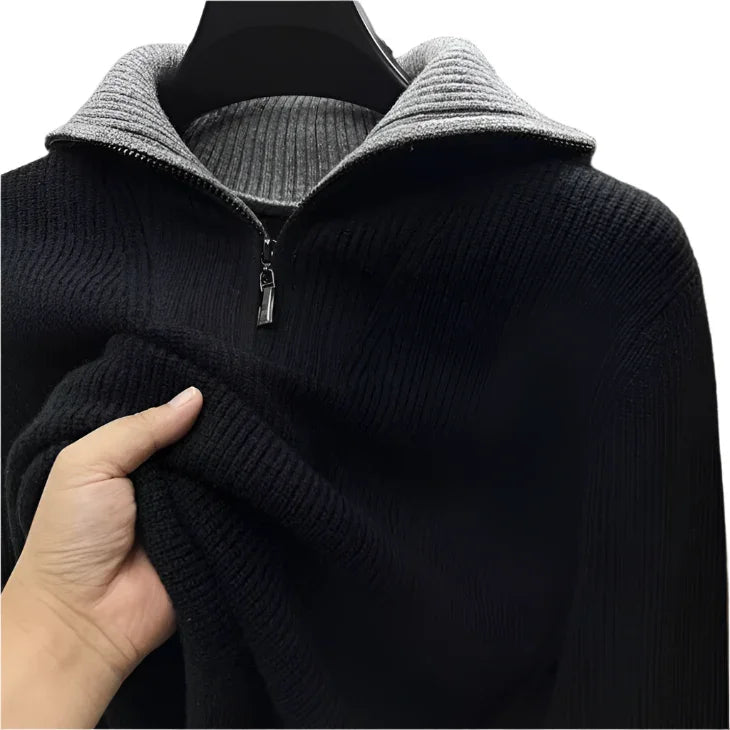 Mænds Quarter Zip Jumper Strik 6