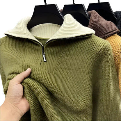 Mænds Quarter Zip Jumper Strik 7