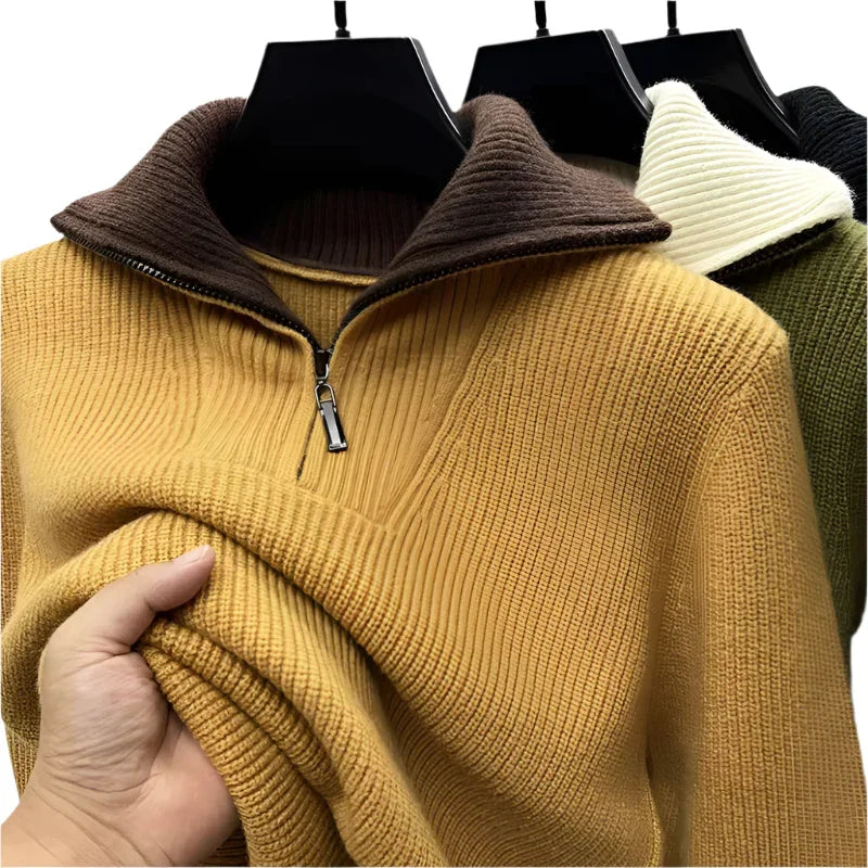 Mænds Quarter Zip Jumper Strik 8