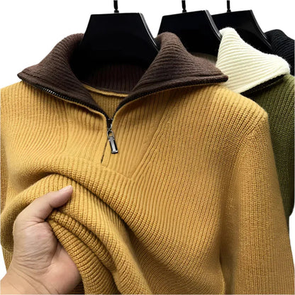 Mænds Quarter Zip Jumper Strik 8