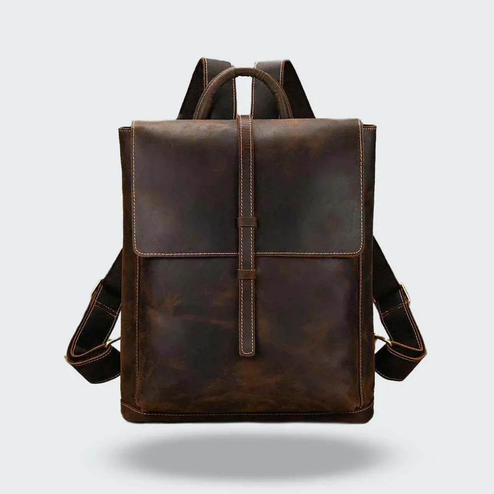 Mænds Rygsæk med Læderflap Vintage Stil 1