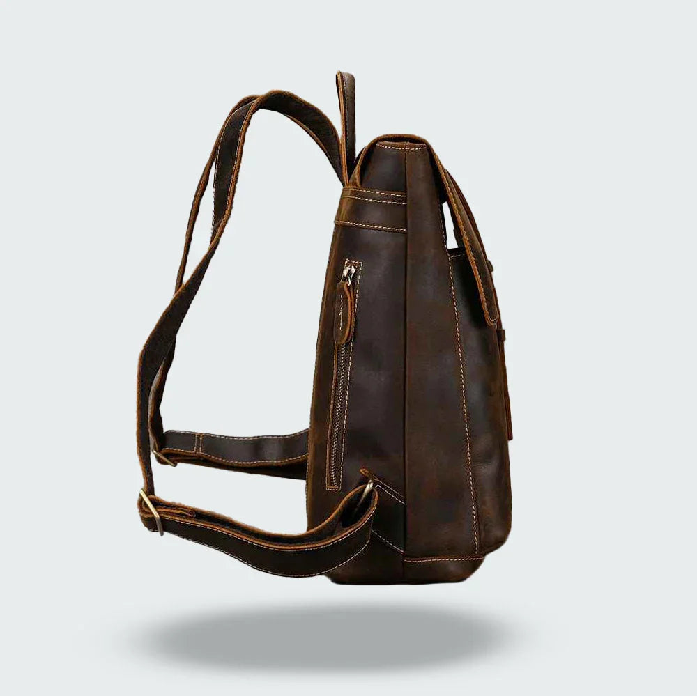 Mænds Rygsæk med Læderflap Vintage Stil 3