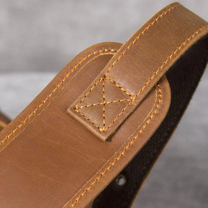 Mænds Rygsæk med Læderflap Vintage Stil 6