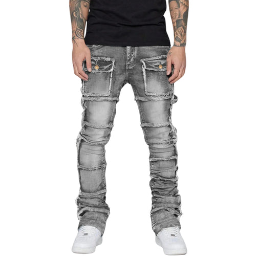 Mænds Slim Fit Jeans med Distressed Finish 0