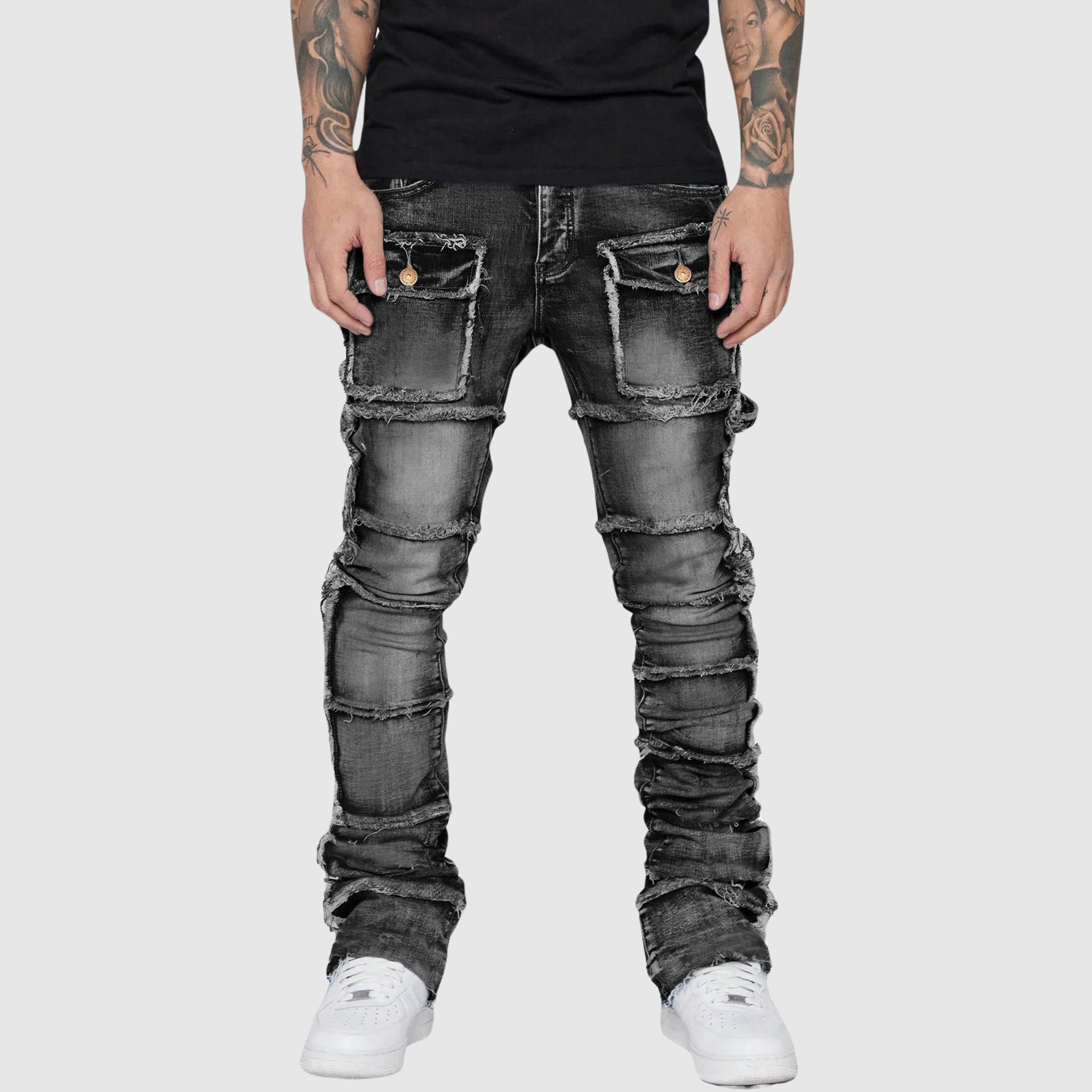 Mænds Slim Fit Jeans med Distressed Finish 1