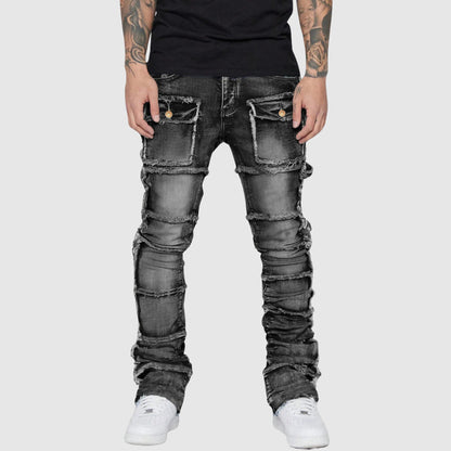 Mænds Slim Fit Jeans med Distressed Finish 1