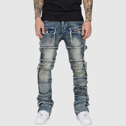 Mænds Slim Fit Jeans med Distressed Finish 2