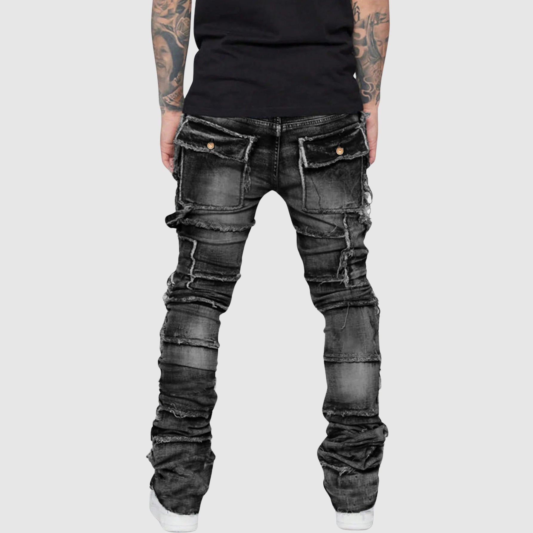 Mænds Slim Fit Jeans med Distressed Finish 4
