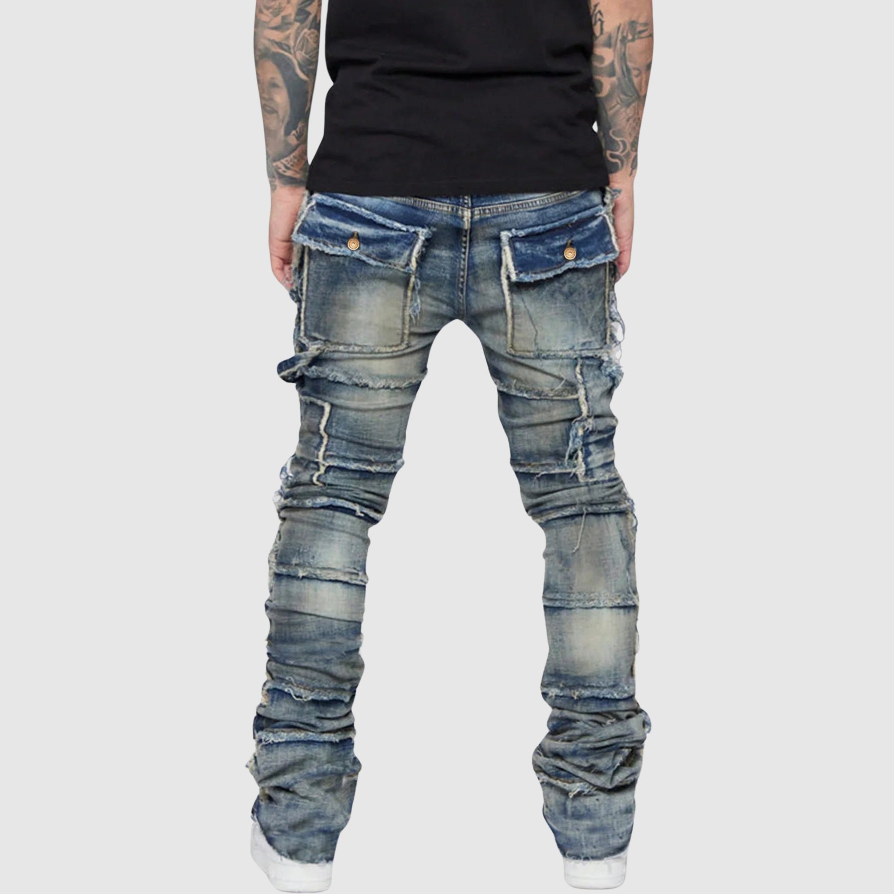 Mænds Slim Fit Jeans med Distressed Finish 5