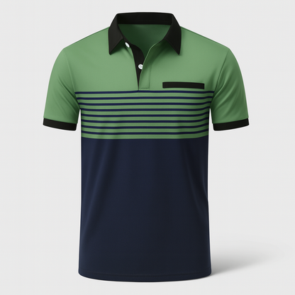Mænds Sommer Poloshirt med Striber 1