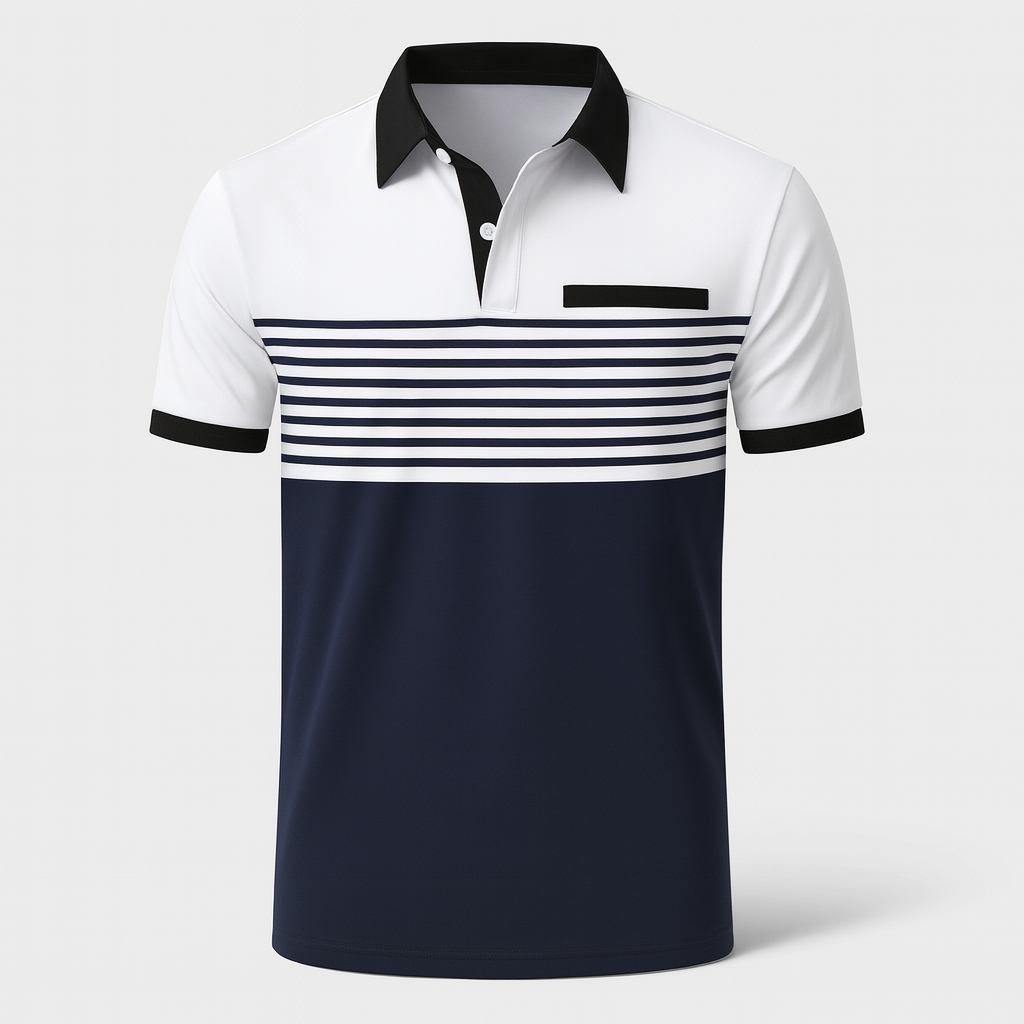 Mænds Sommer Poloshirt med Striber 2