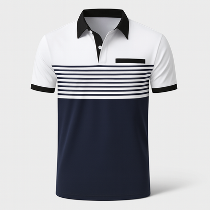Mænds Sommer Poloshirt med Striber 2