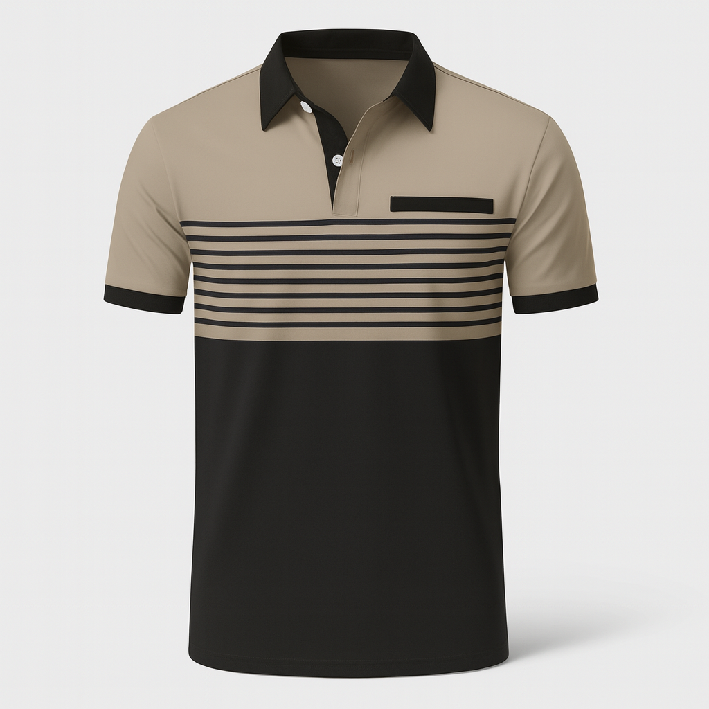 Mænds Sommer Poloshirt med Striber 3