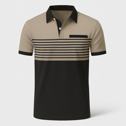 Mænds Sommer Poloshirt med Striber 3