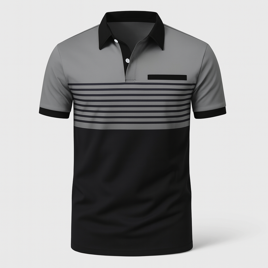 Mænds Sommer Poloshirt med Striber 4