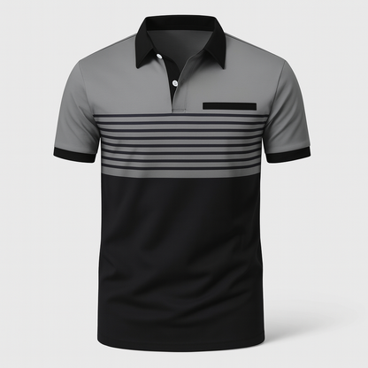 Mænds Sommer Poloshirt med Striber 4