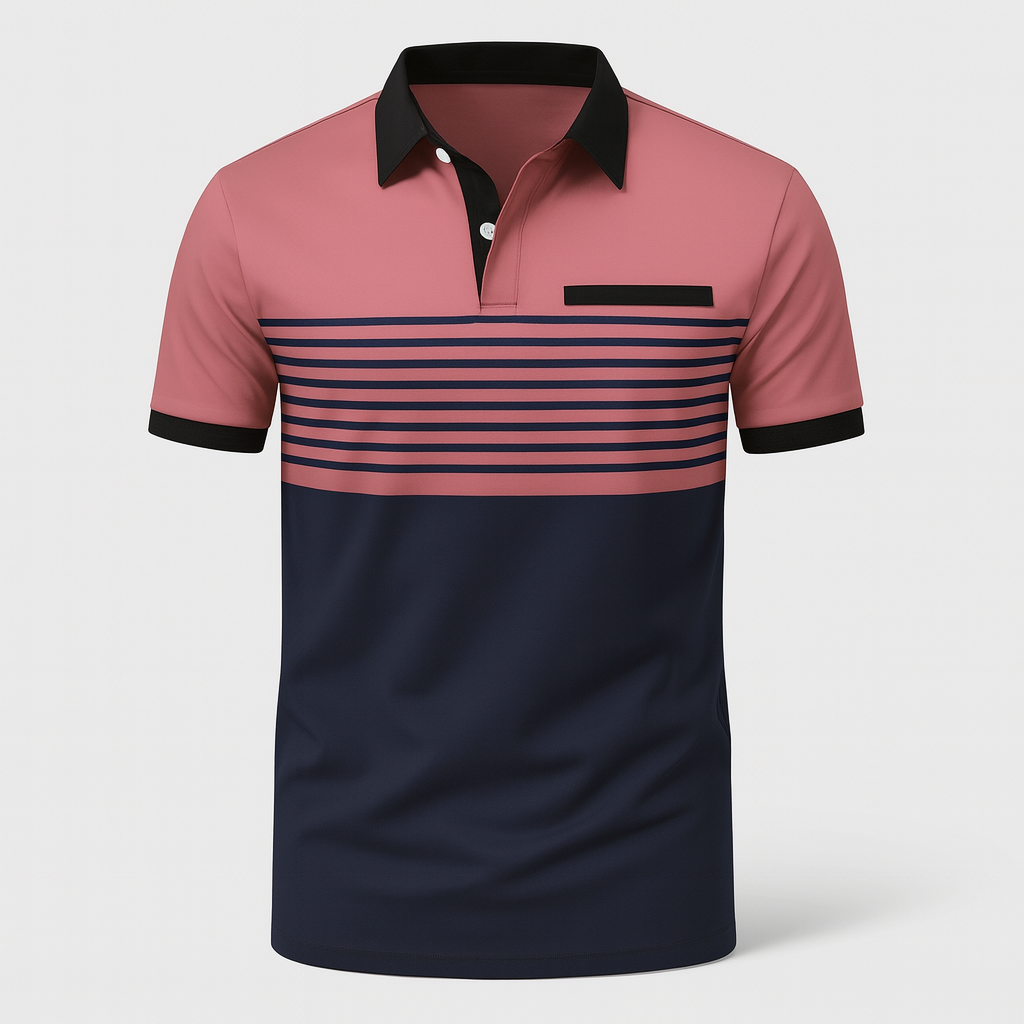 Mænds Sommer Poloshirt med Striber 5