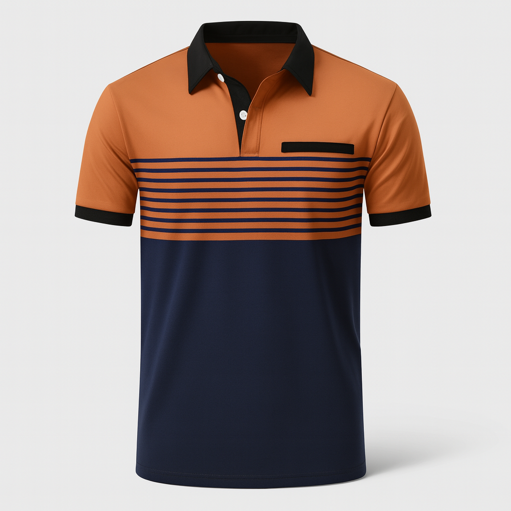 Mænds Sommer Poloshirt med Striber 6