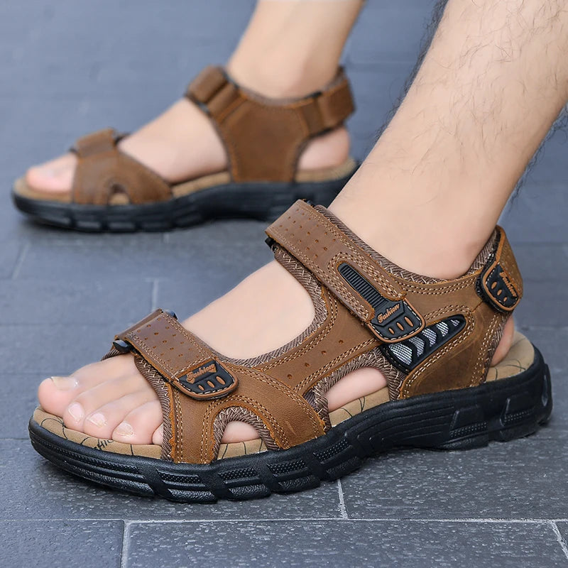 Mænds Sommer Sandaler i Læder 7