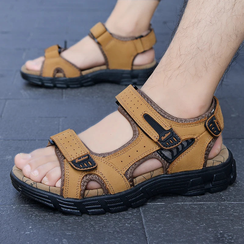 Mænds Sommer Sandaler i Læder 8