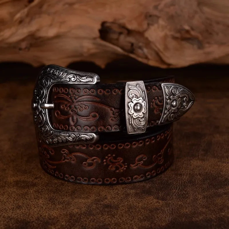 Mænds Stålspændebælte i Traditionel Vestlig Stil 0