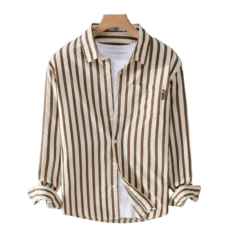 Mænds Stribet Bluse Moderne Stil 0