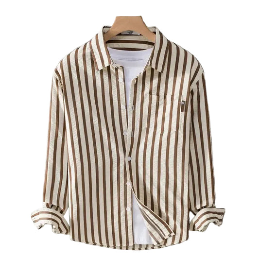 Mænds Stribet Bluse Moderne Stil 0