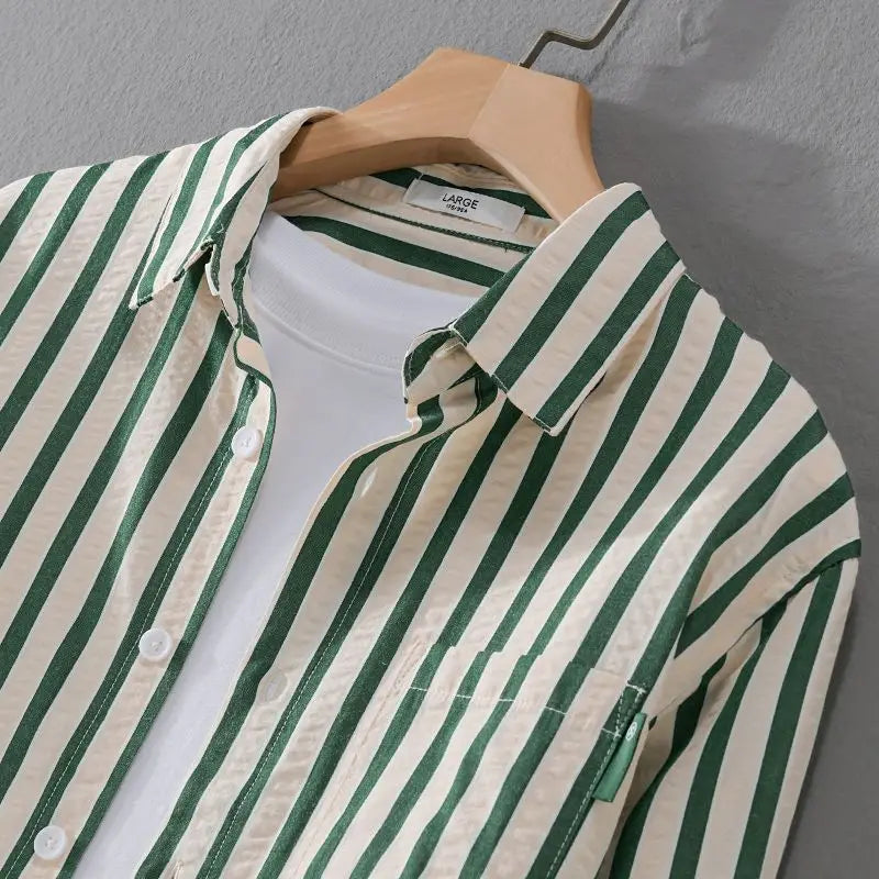 Mænds Stribet Bluse Moderne Stil 3