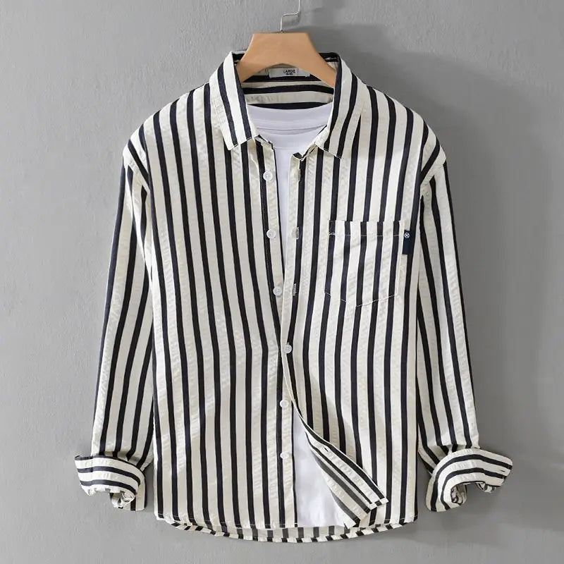 Mænds Stribet Bluse Moderne Stil 5