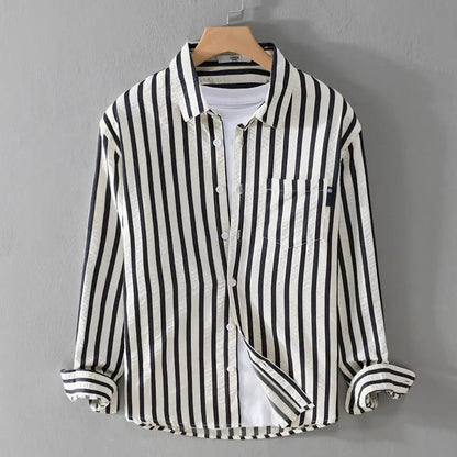 Mænds Stribet Bluse Moderne Stil 5