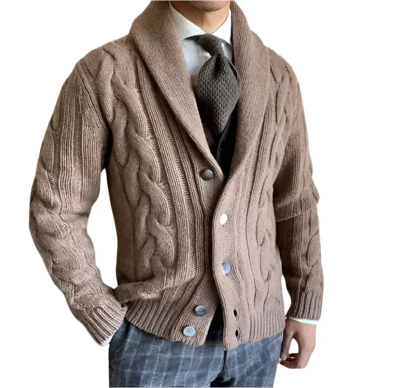 Mænds Strikket Cardigan i Stilfuld Design 6