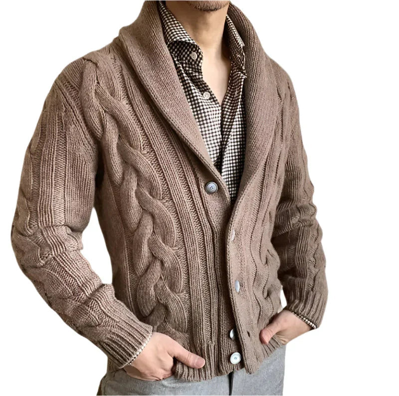 Mænds Strikket Cardigan i Stilfuld Design 7