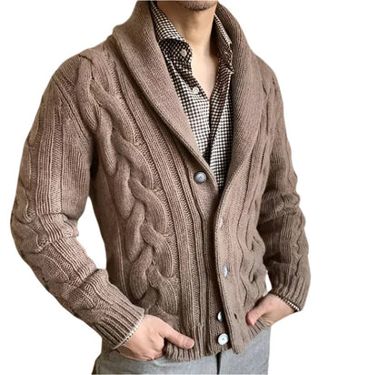 Mænds Strikket Cardigan i Stilfuld Design 7