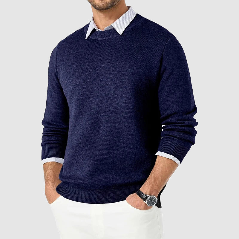 Mænds Strikket Sweater Rund Hals 3
