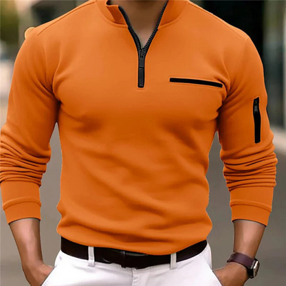 Mænds Sweater med Lynlås Casual Stil 2