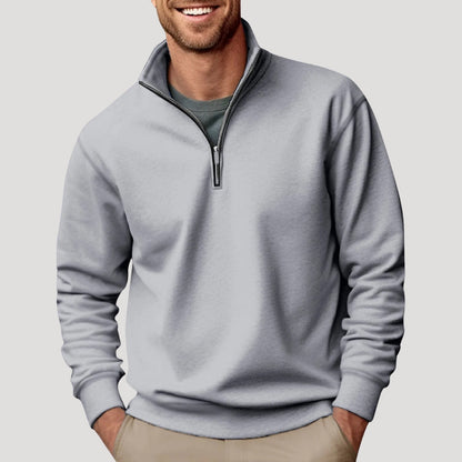 Mænds Sweatshirt med Kvart Lynlås 3