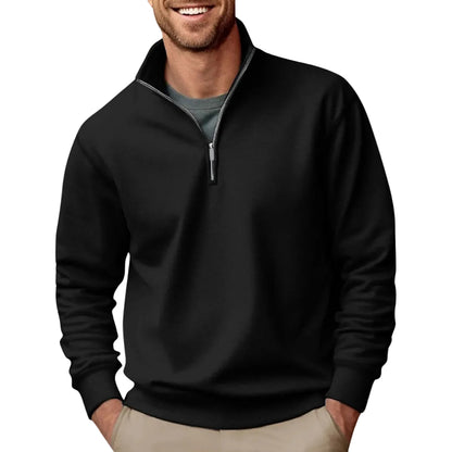 Mænds Sweatshirt med Kvart Lynlås 4