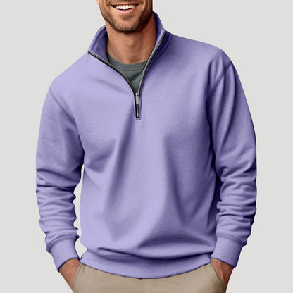 Mænds Sweatshirt med Kvart Lynlås 5