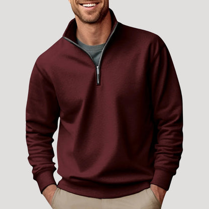 Mænds Sweatshirt med Kvart Lynlås 6