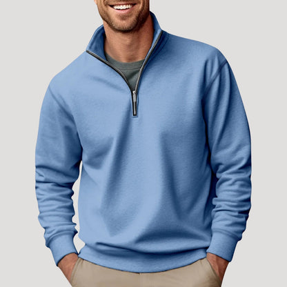 Mænds Sweatshirt med Kvart Lynlås 7