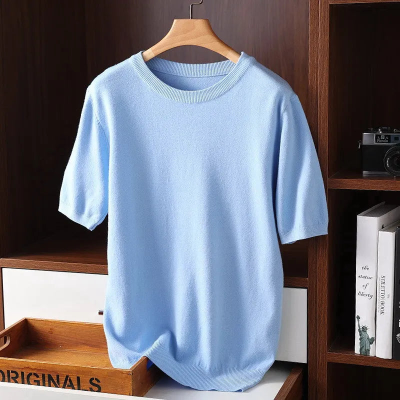 Mænds T-shirt med Rund Hals Klassisk Stil 4