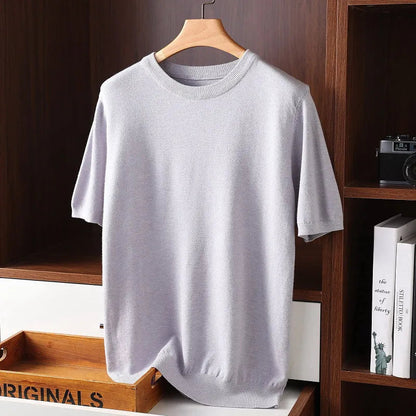 Mænds T-shirt med Rund Hals Klassisk Stil 7