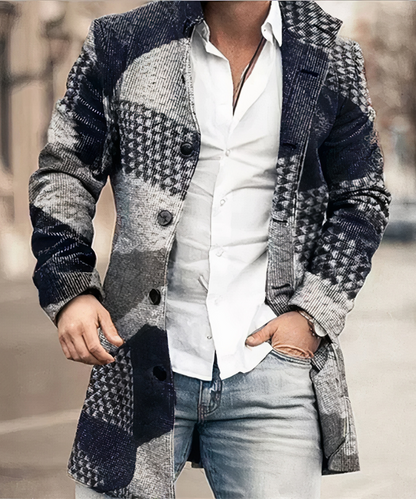 Mænds Trenchcoat Chic Design Med V-Udskæring 1
