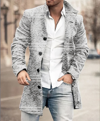 Mænds Trenchcoat Chic Design Med V-Udskæring 4