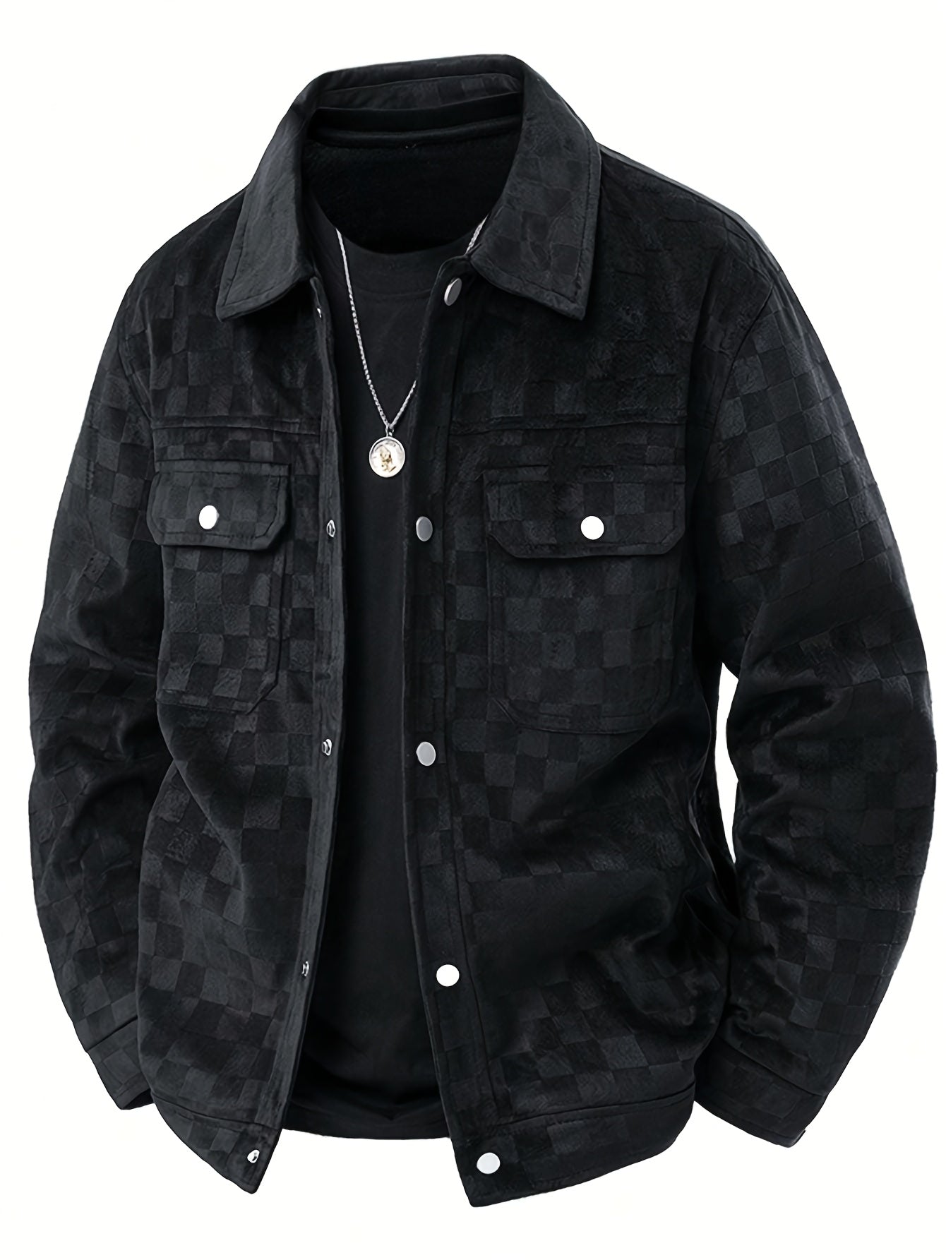 Mænds Truckerjakke Ternet Design Casual 0
